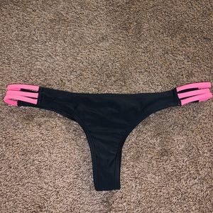 Black w/ hot pink thong bikini bottoms